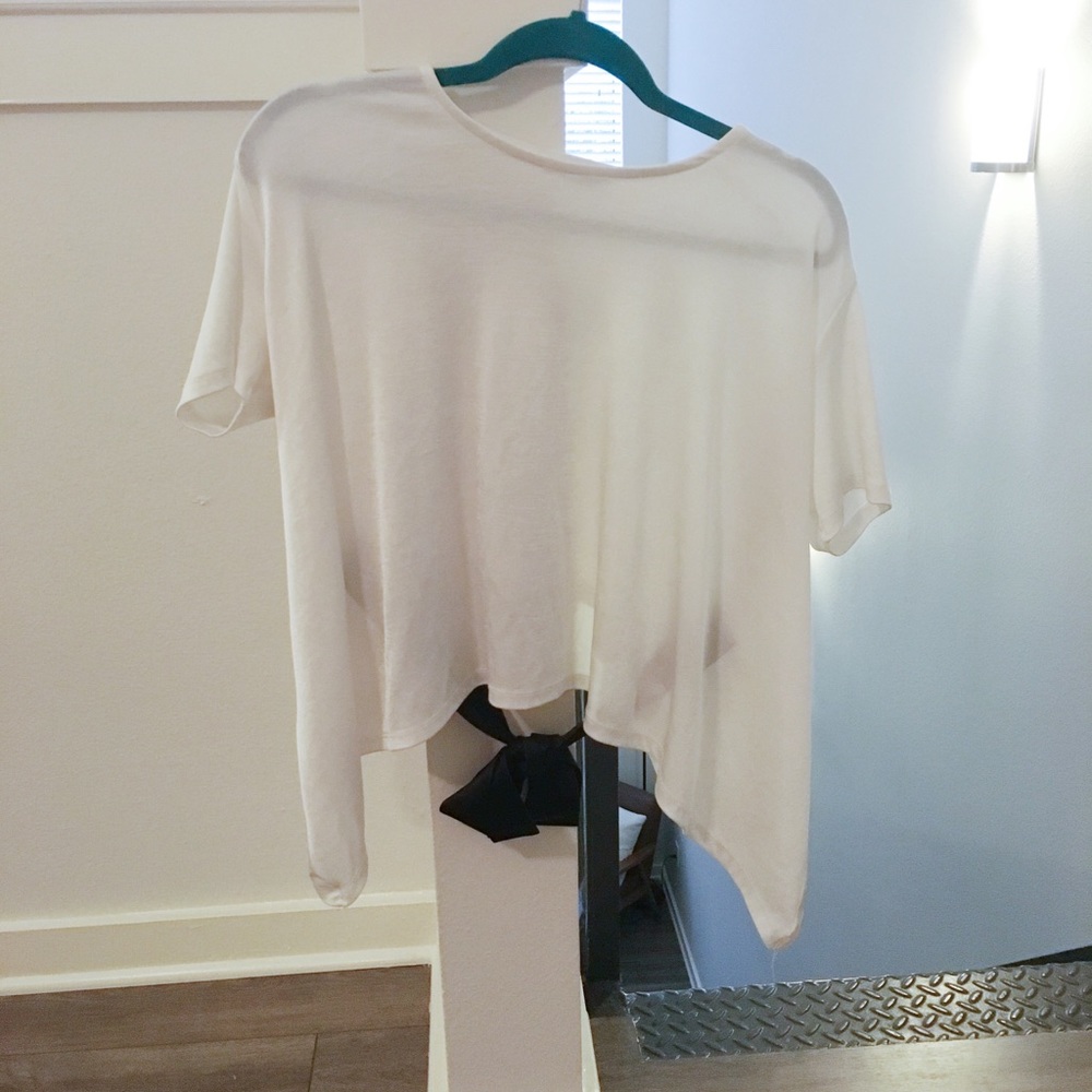White Tie Back Top